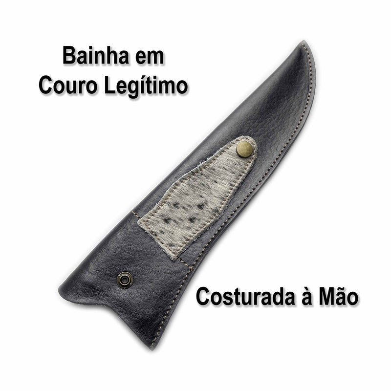 Faca Churrasco Artesanal Bowie" com abridor de garrafa